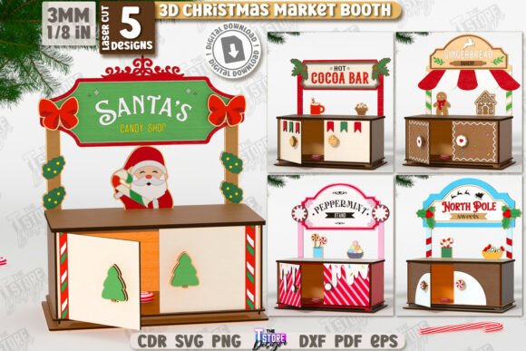 3D Christmas Market Booth Laser Cut Design Review