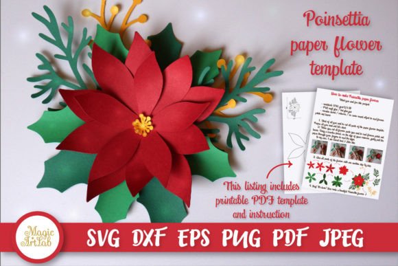 3d Christmas Poinsettia: Elevating Brand Identity With 3D SVG Paper Flowers