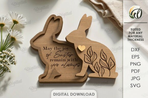 3D Easter Card Laser Cut: A Vibrant Design Asset for Creative Projects