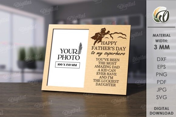 3D Laser-Cut Father’s Day Frame Design for Creative Projects