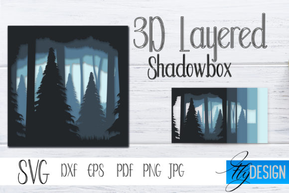 3d Layered SVG. Shadowbox Nature 2