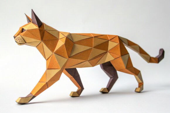 3D Low Poly Papercraft Cat Model Review for Embroidery Projects
