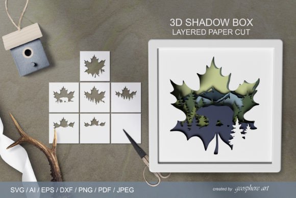 3D Maple Leaf Layered Papercut SVG
