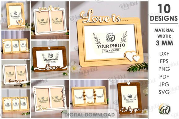 3D Minimalist Photo Frames for Laser Cutting and Home Decor Projects
