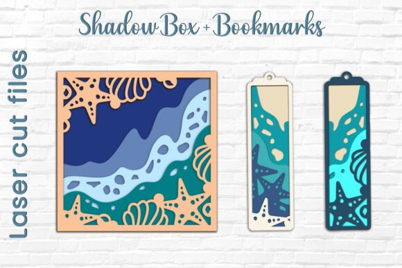 3D Sea Waves Shadow Box Bookmark: A Versatile Design Asset for Creative Projects