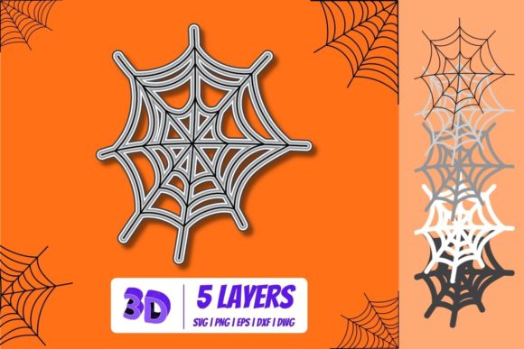 3D Spiderwab SVG for Laser Cutting in Autumn Amp Projects