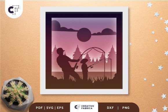 3D SVG Father S Day: 3D Shadow Box Father and Son Fishing Review