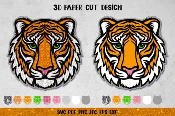3D Tiger Mandala: A Layered Embroidery Design for Bold Statements