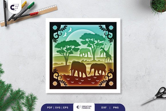African Savanna Paper Cut 3D Shadow Box Review