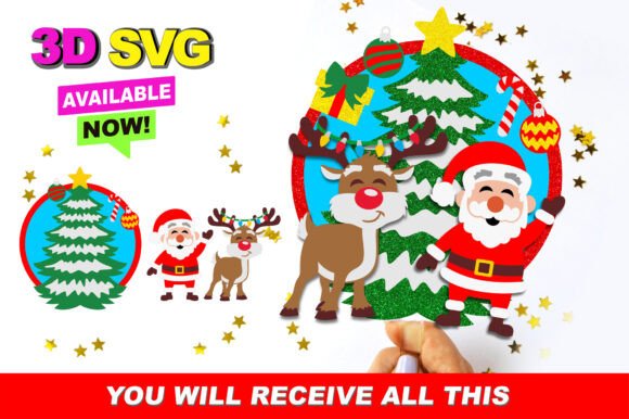 Christmas Party Topper Santa 3D SVG Review