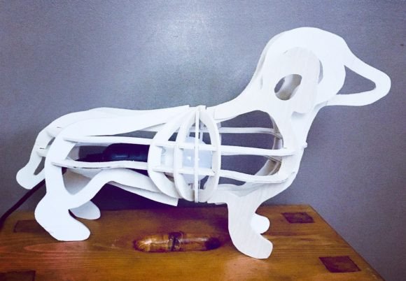 Dachshund Dog 3D Laser Cut Sculpture: Ornaments for Content