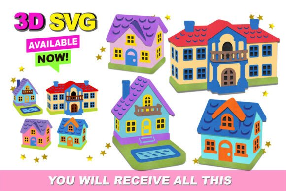 Doll House Elements 3D SVG: A Versatile Graphic Design Asset for Crafts and Branding