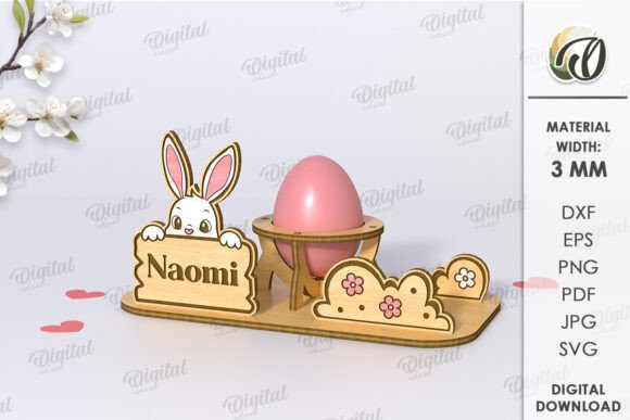 Easter Egg Stand LaserCut. 3D Egg Holder for Spring Amp