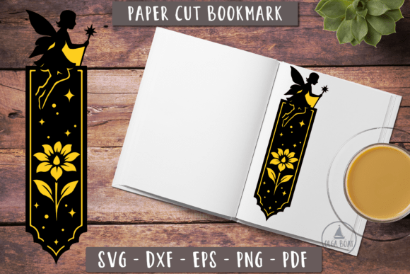 Fairy Bookmarks SVG 3d Fantasy Graphic for Crafts & Editorial Design