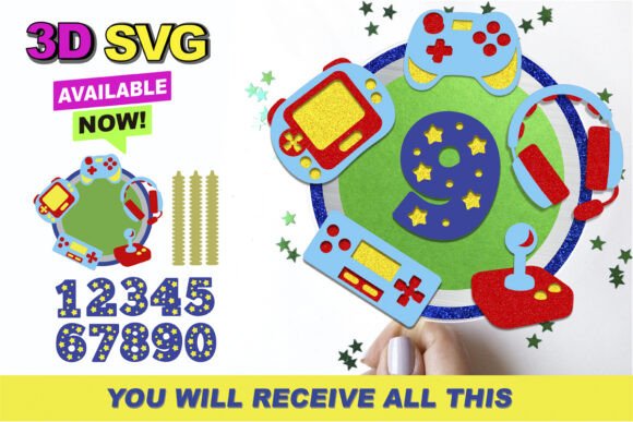 Gamer Cake Topper 3D SVG Shapes Review