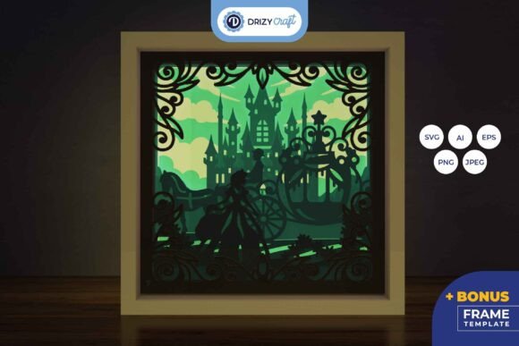 Princess Castle 3D Shadow Box for Editorial and Web Design