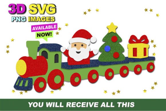Santa Express 3D SVG: A Christmas Graphic Design Asset for Polished Content