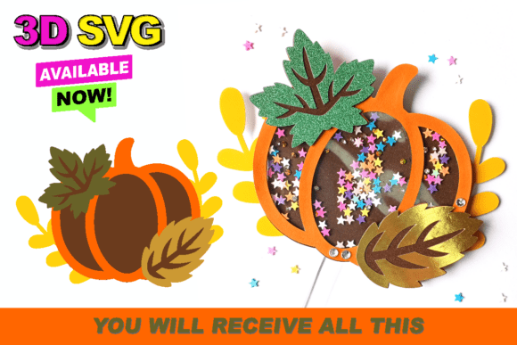 Shaker Pumpkin Thanksgiving 3D SVG for Crafts and Graphics