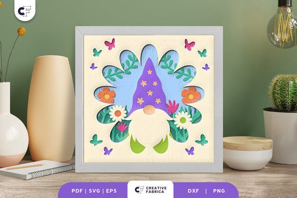 Spring Gnome 3D Shadow Box Paper Cut Review